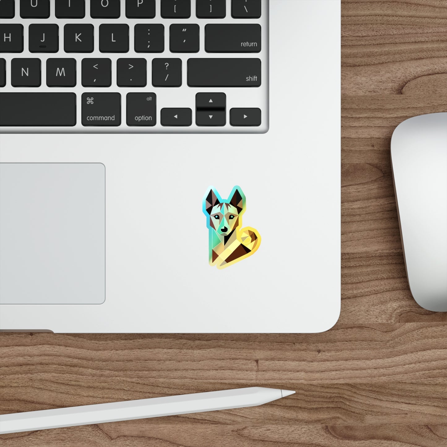 Basenji Geometric Holographic Dog Stickers