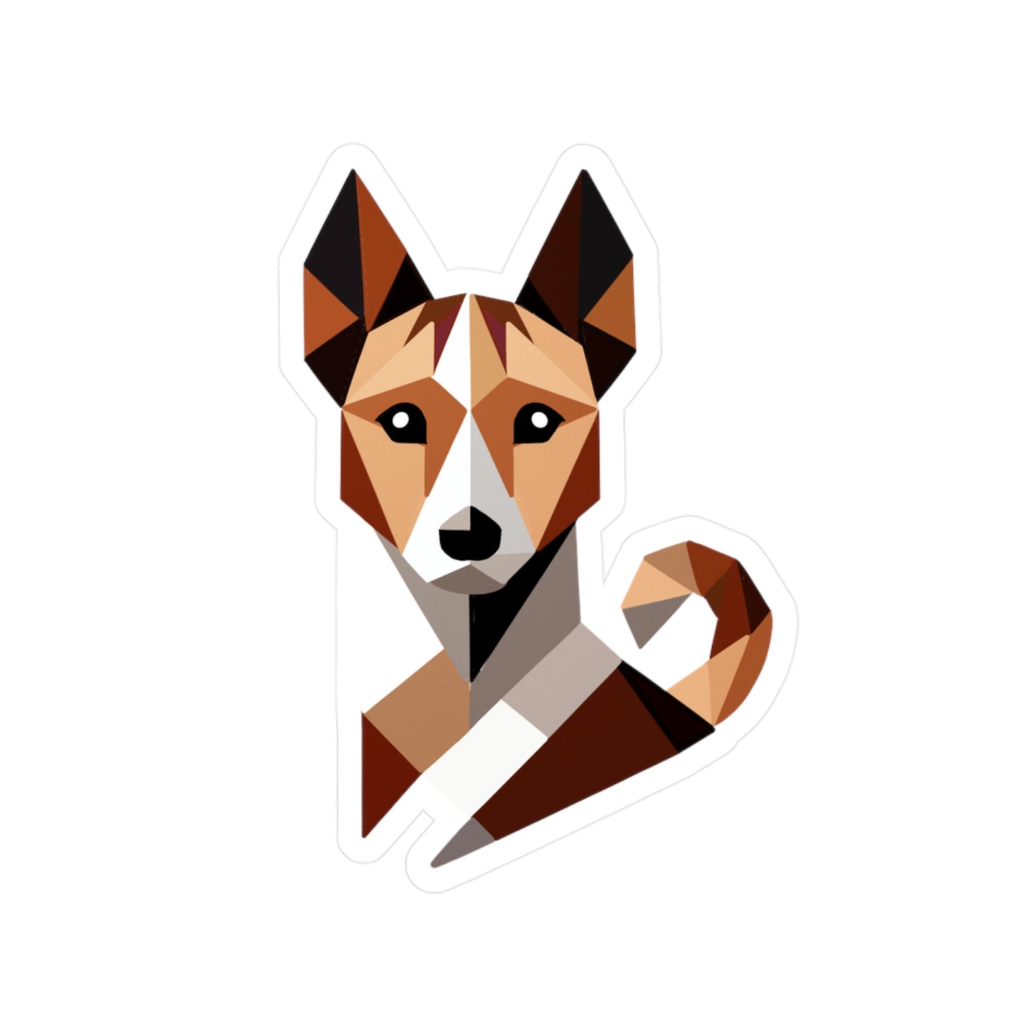 Basenji Geometric Vinyl Decals - Stylish Indoor/Outdoor Sticker