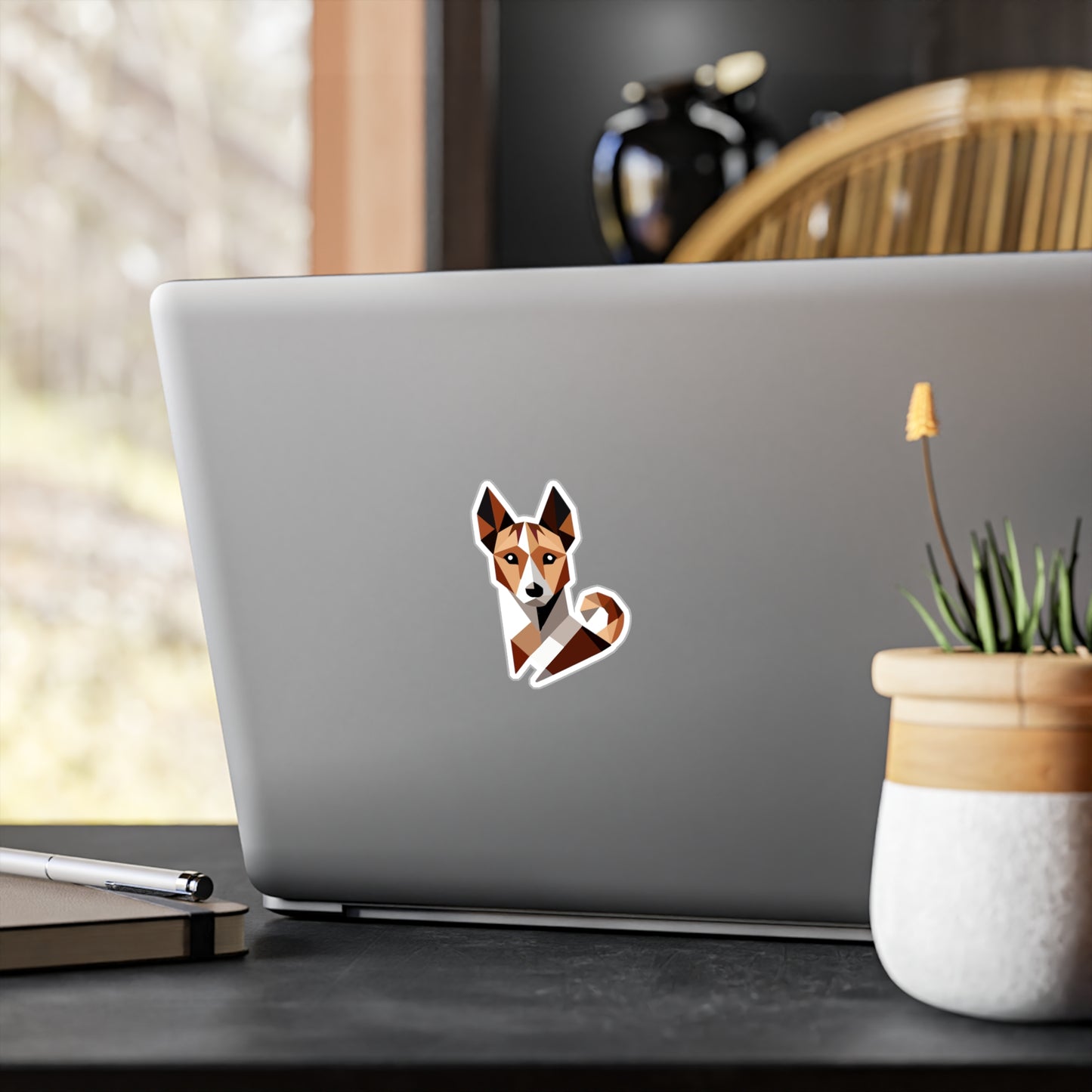 Basenji Geometric Vinyl Decals - Stylish Indoor/Outdoor Sticker