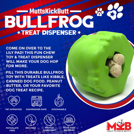 Bull Frog eDispenser Durable Rubber Chew Toy & Treat Dispenser - Large