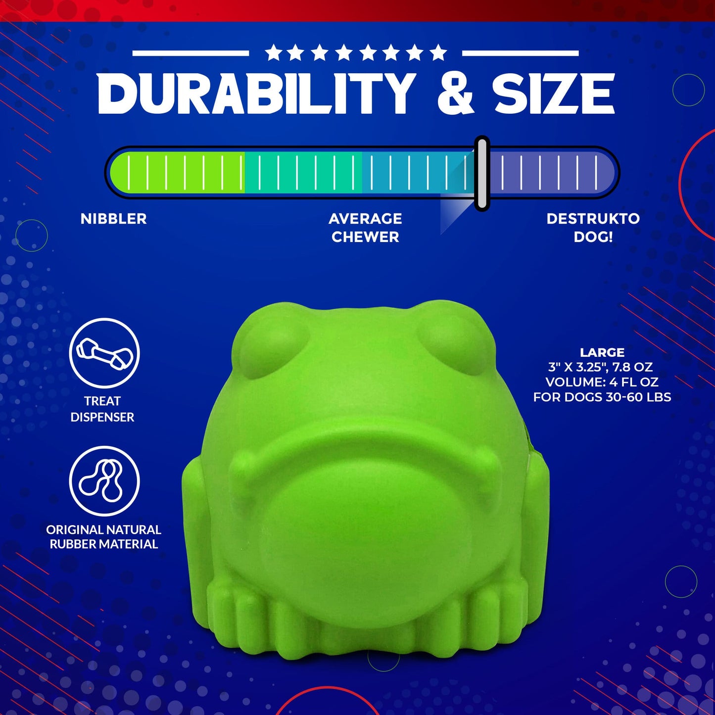 Bull Frog eDispenser Durable Rubber Chew Toy & Treat Dispenser - Large