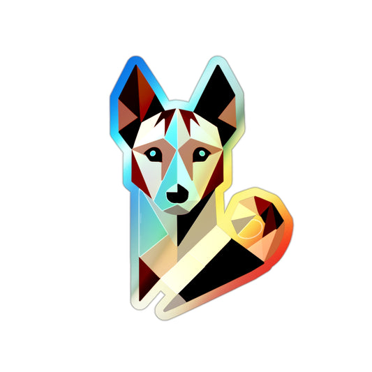 Basenji Geometric Holographic Dog Stickers