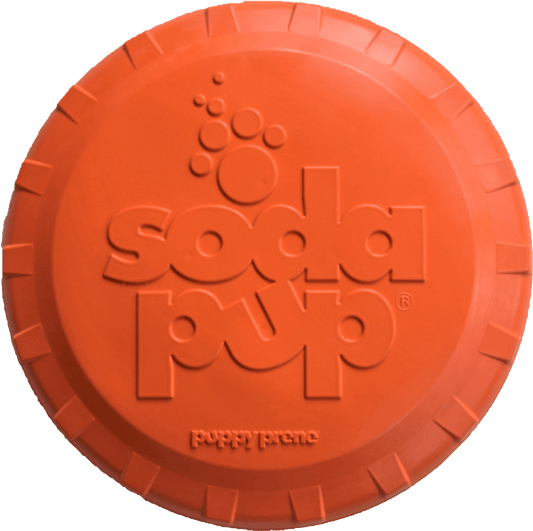 Bottle Top Flyer Durable Rubber Retrieving Frisbee - Orange